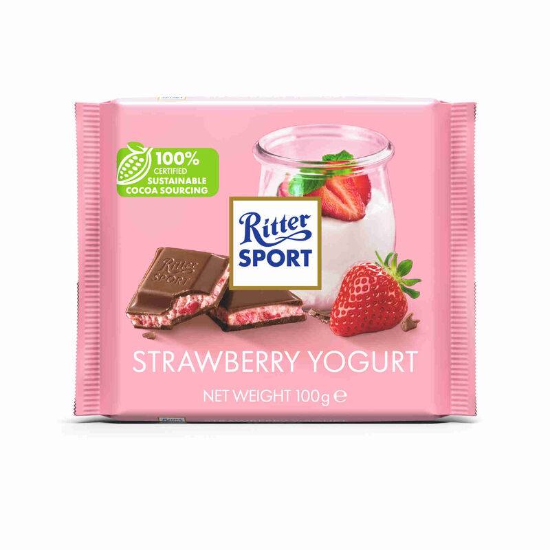 Tablete de Chocolate Morango e Iogurte Ritter Sport