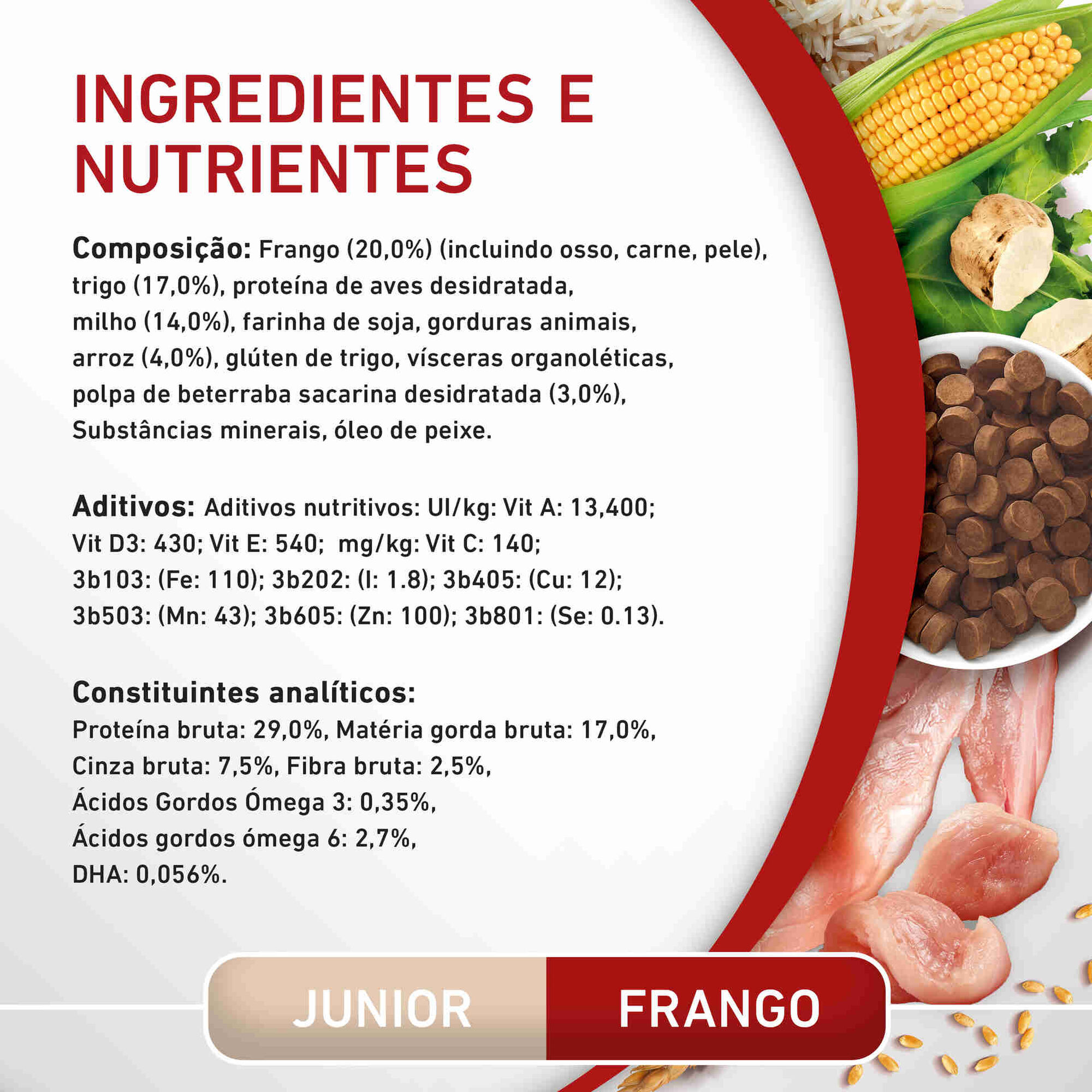 Ração para Cão Júnior Médio e Maxi Frango e Arroz