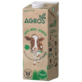 Leite UHT Meio Gordo Agros