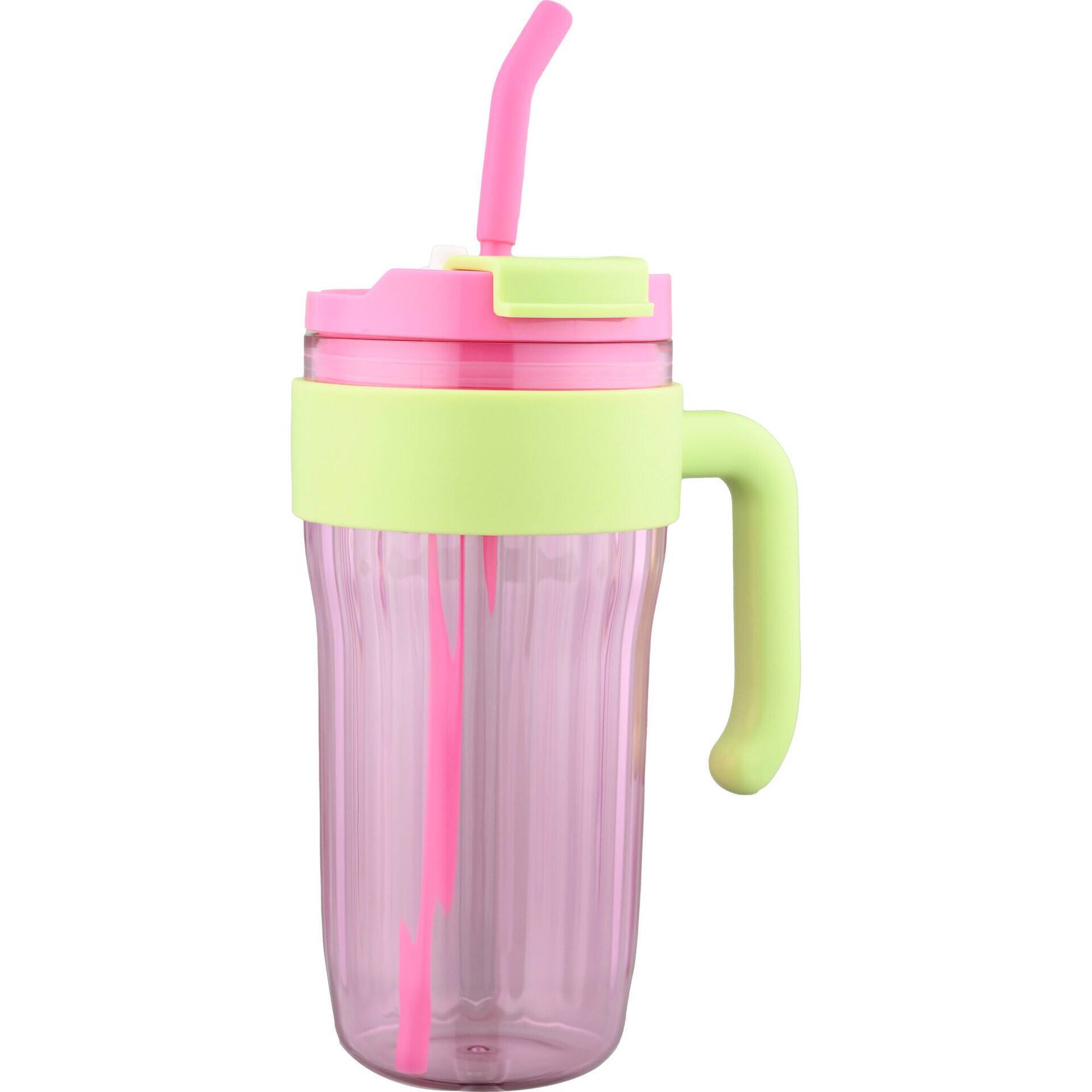 Caneca Strips 850ml Rosa e Verde