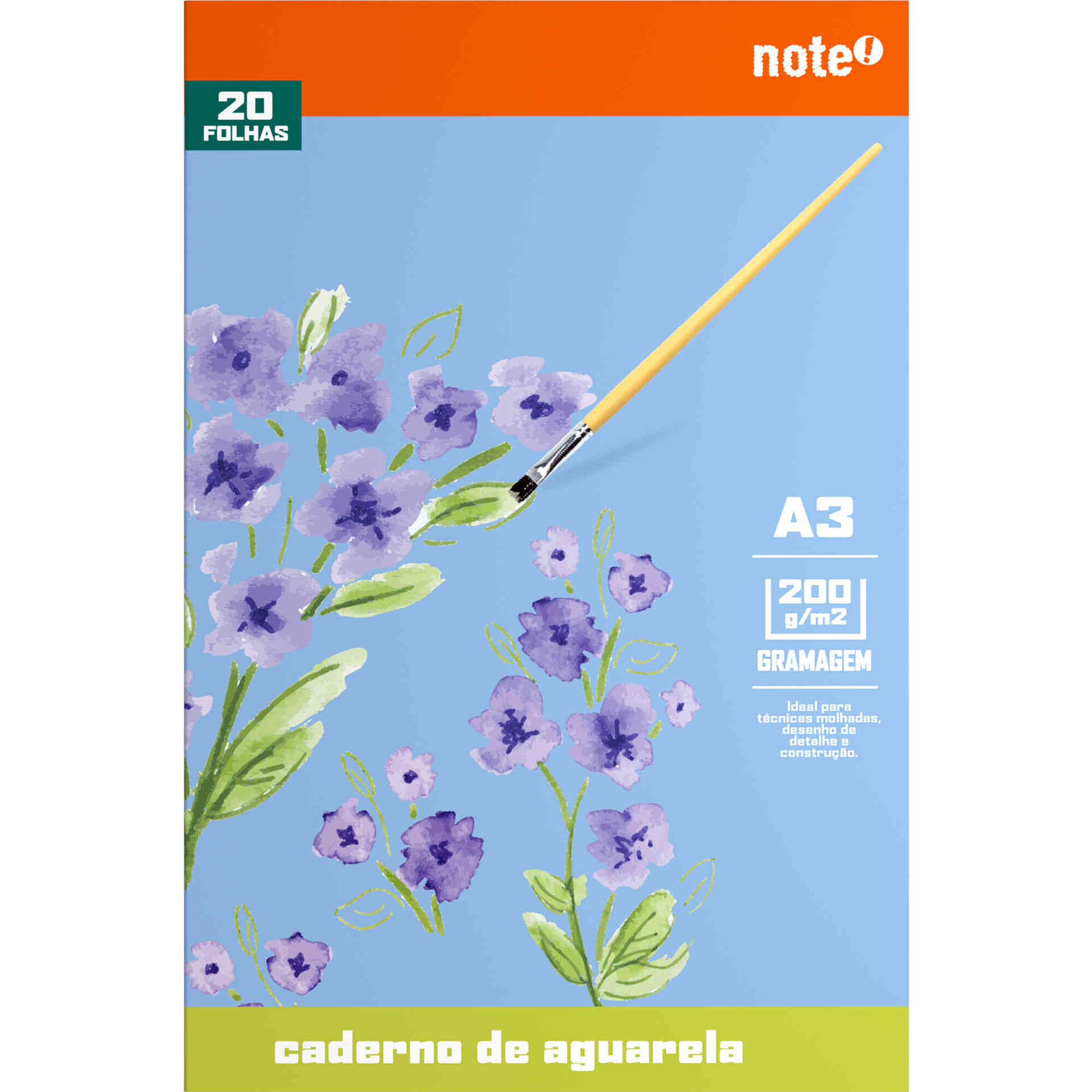 Caderno de Aguarela A3 20 Folhas Note!