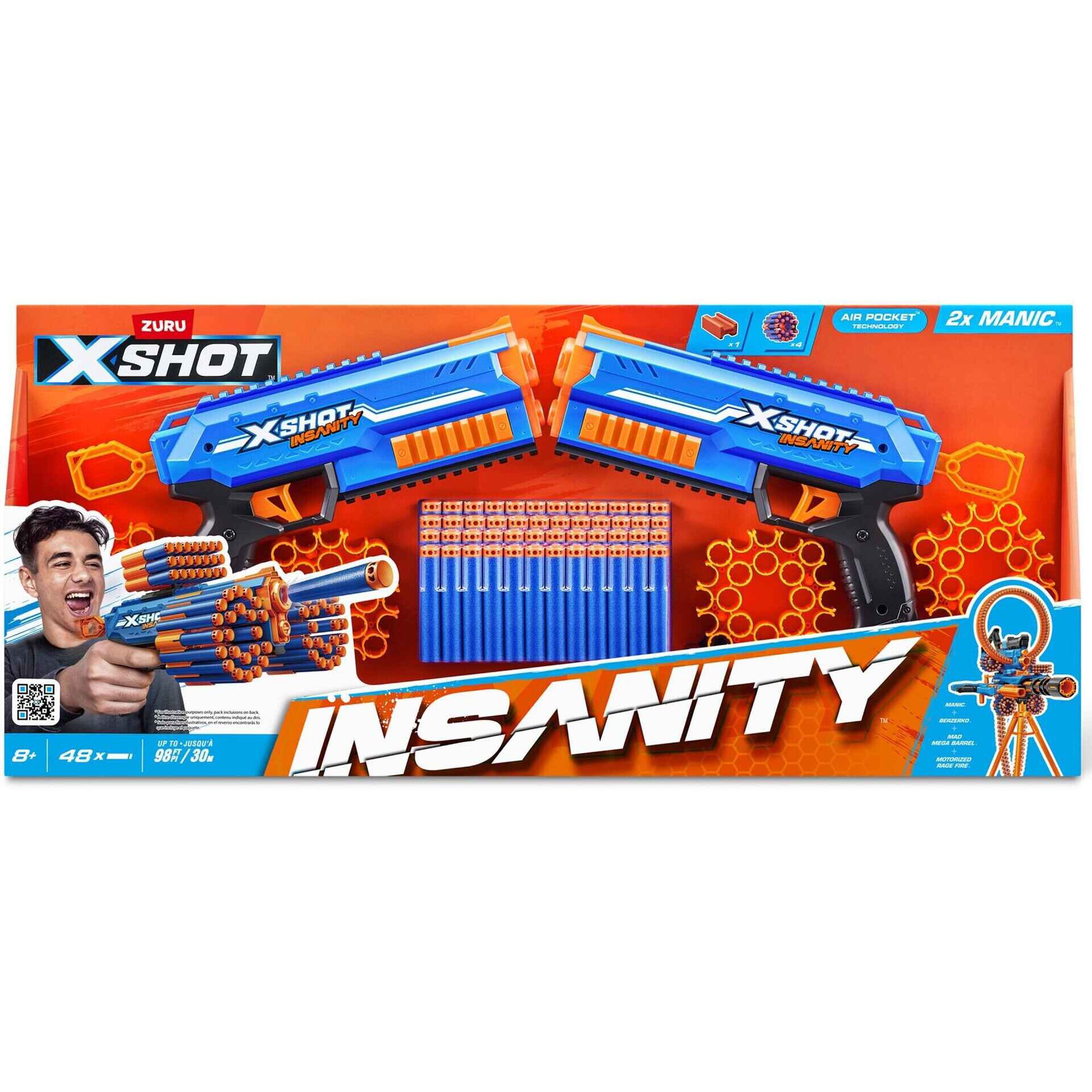Conjunto 2 Lançadores X-Shot Insanity ㅤ