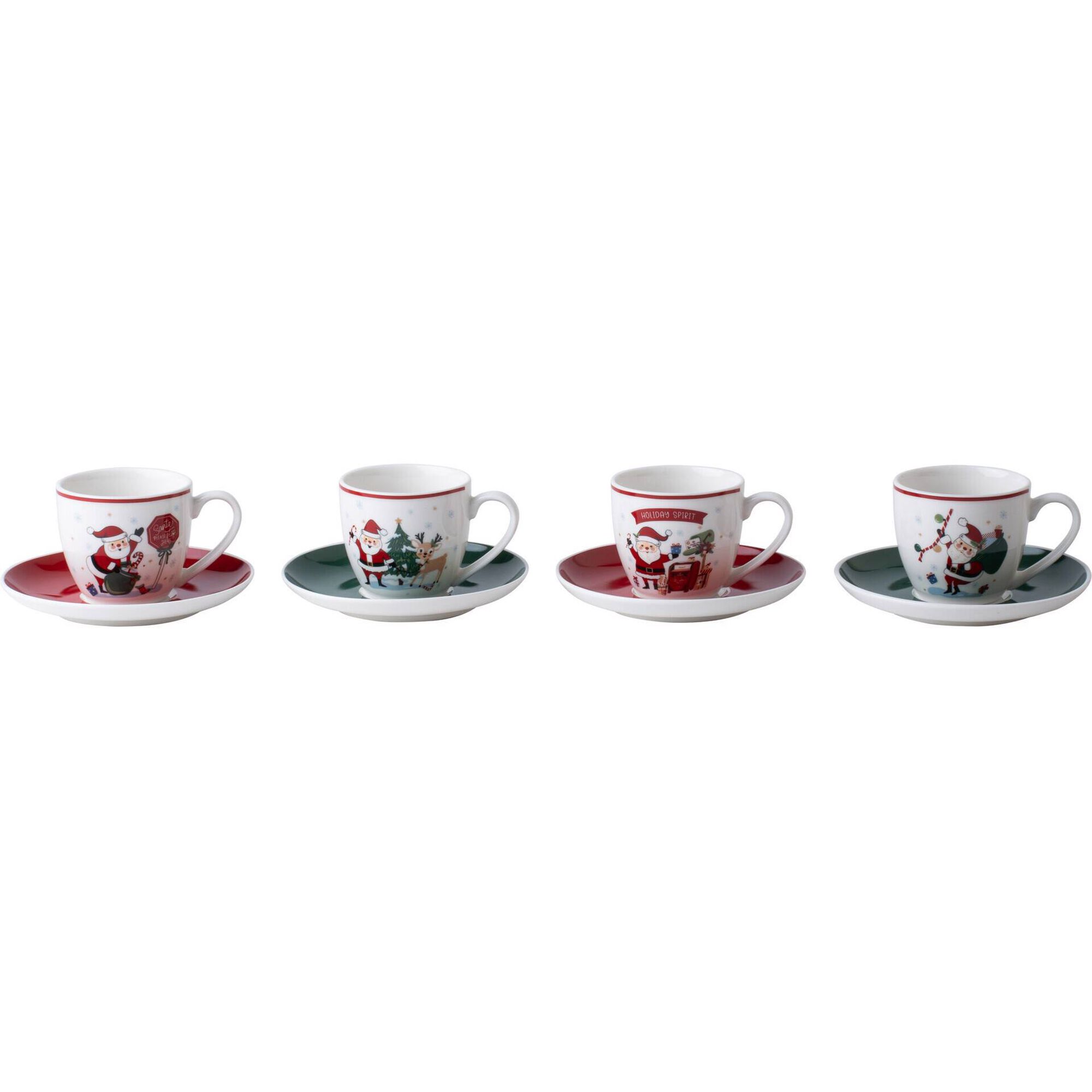 Conjunto 4 Ch&aacute;venas 80ml Desenhos Natal Kasa