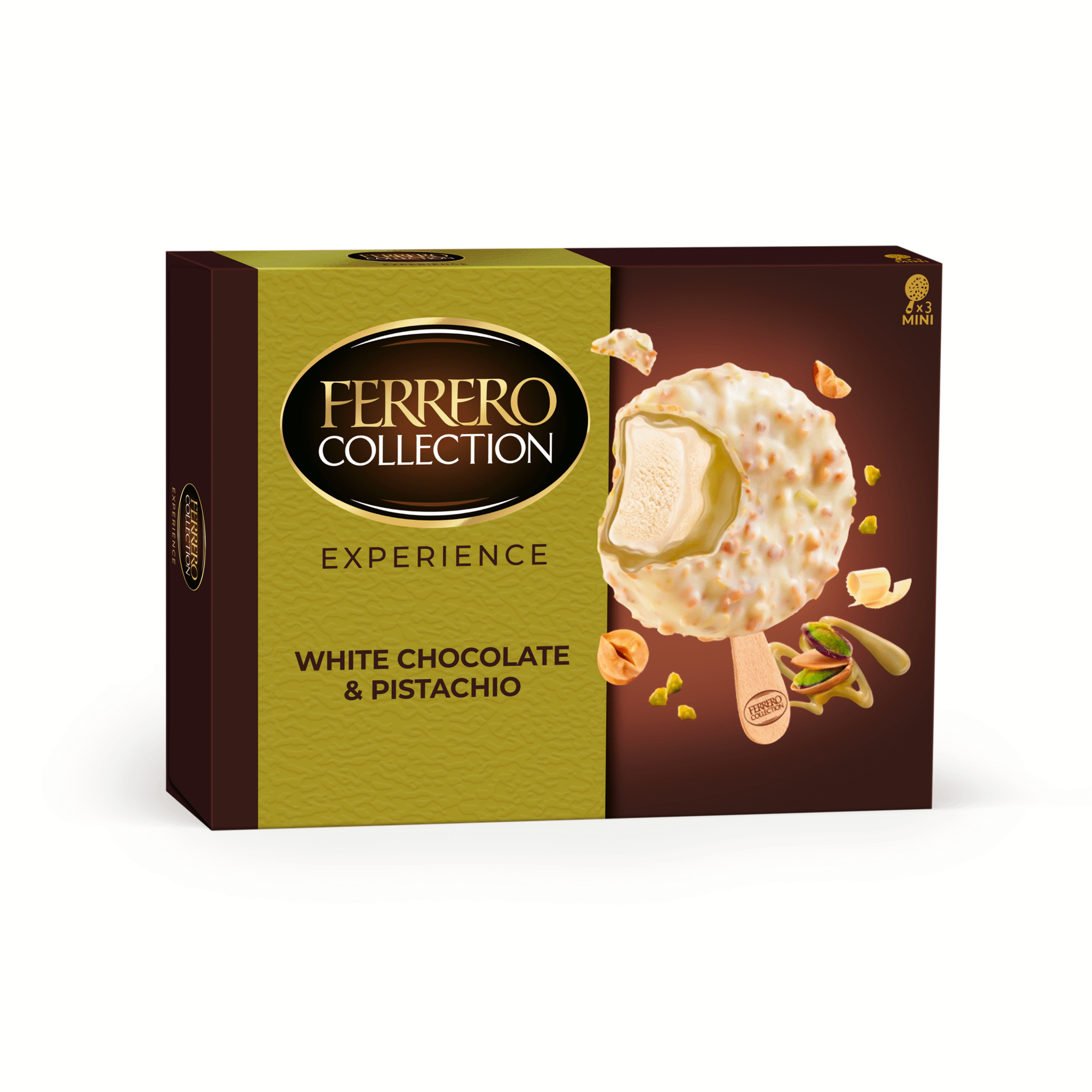 Gelado Chocolate Branco e Pist&aacute;cio Ferrero Rocher