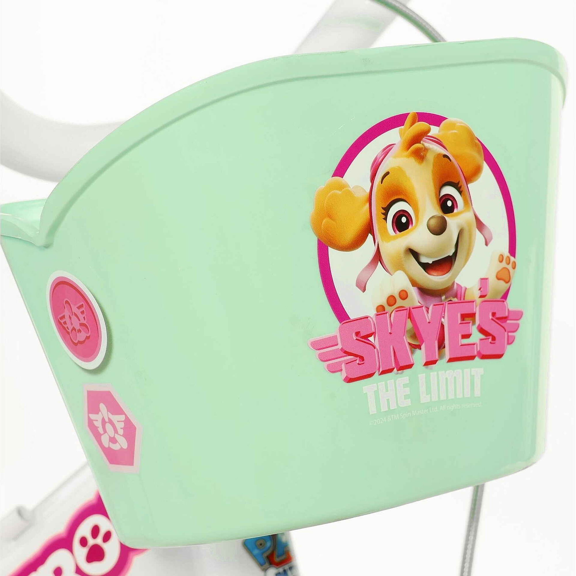 Bicicleta de Criança com Cesto Roda 12'' Patrulha Pata Monovelocidade