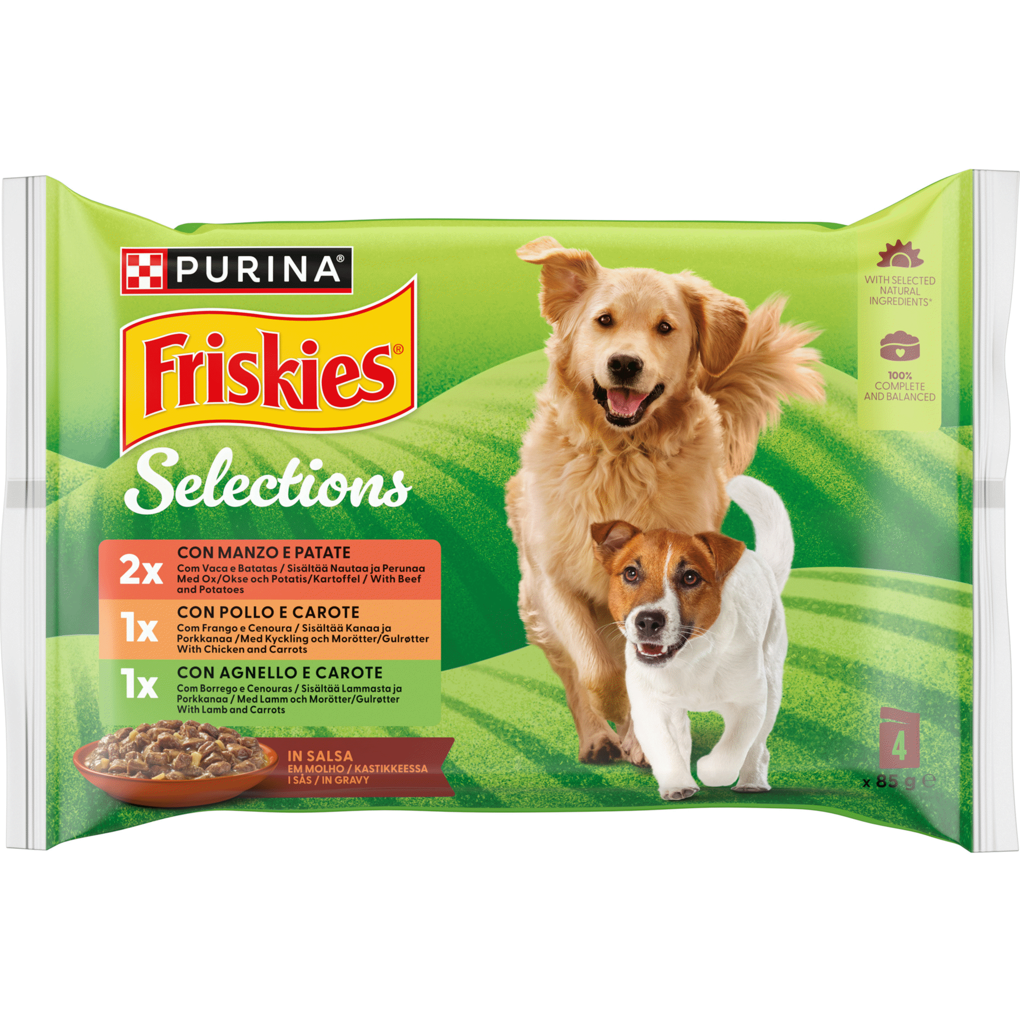 Comida H&uacute;mida para C&atilde;o Adulto Carnes em Molho Purina Friskies