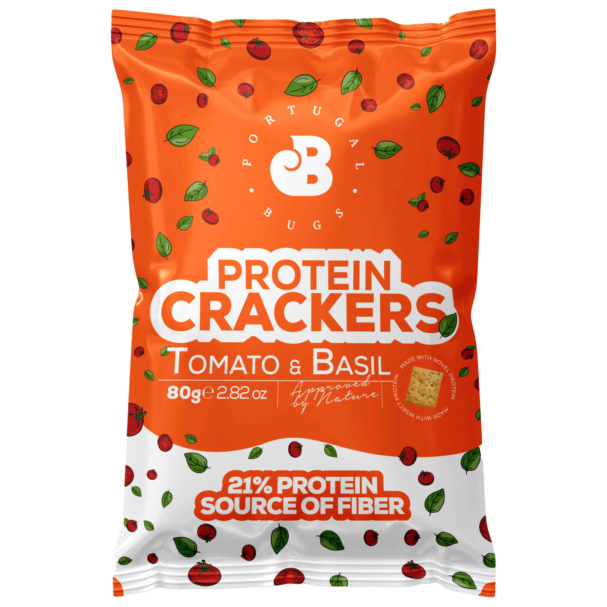 Bolachas Cracker Tomate e Manjericão com Proteína