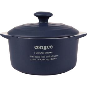 Mini Ca&ccedil;arola Porcelana Redonda 560ml Azul Kasa