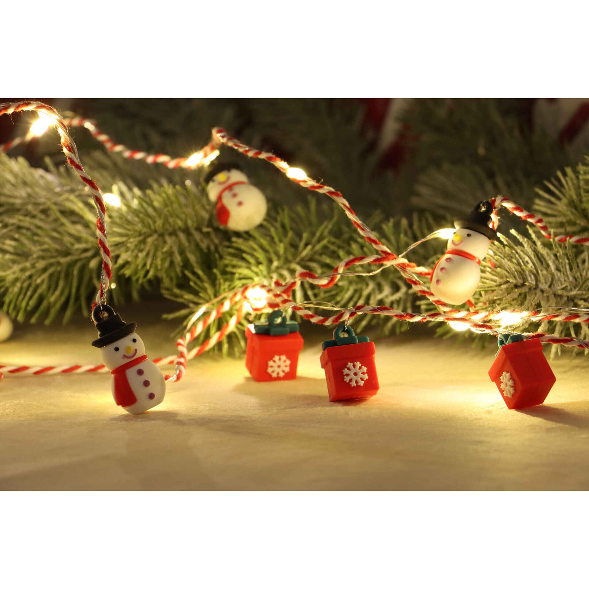 Luzes a Pilhas Boneco de Neve