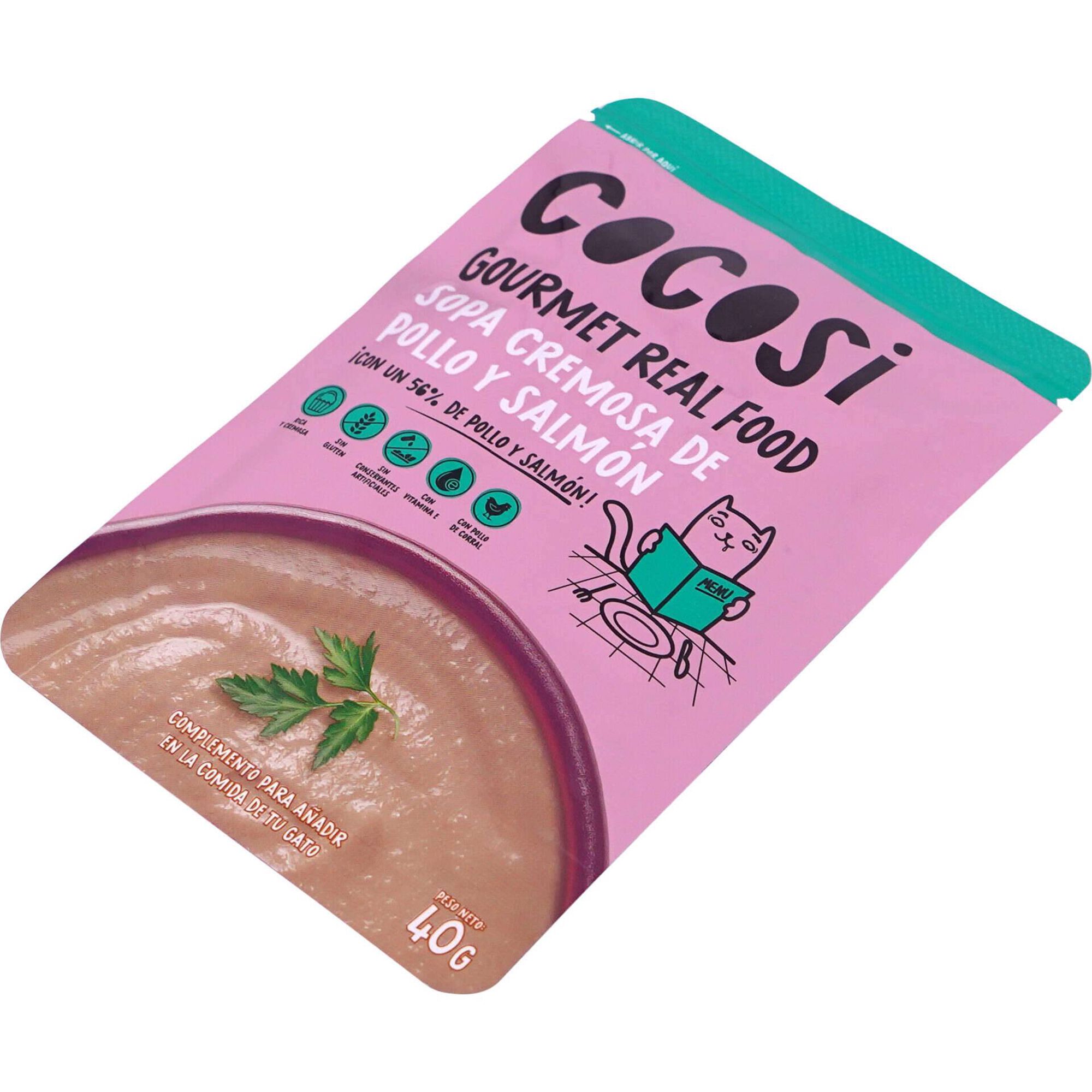 Snack para Gato Sopa de Frango e Salm&atilde;o Cocosi