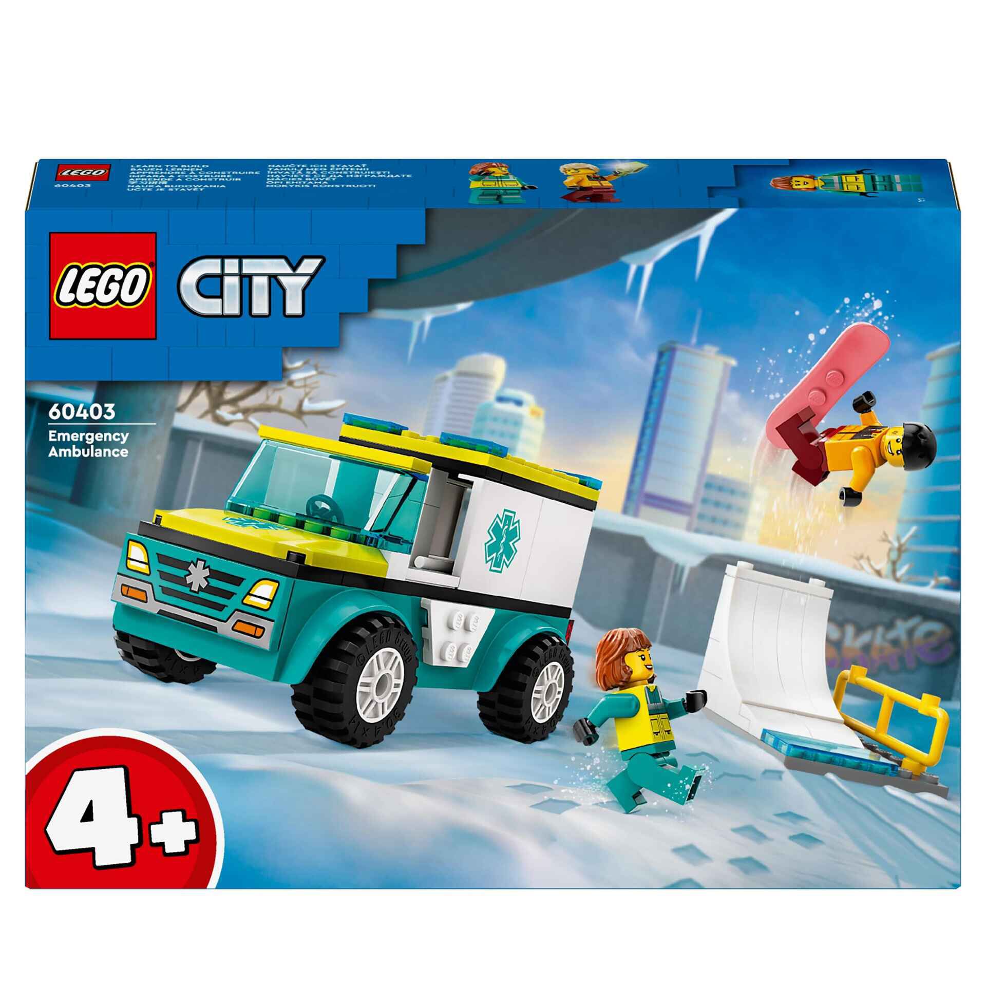Ambulancia de Emergencia e Snowboarder 60403 LEGO City Continente Online