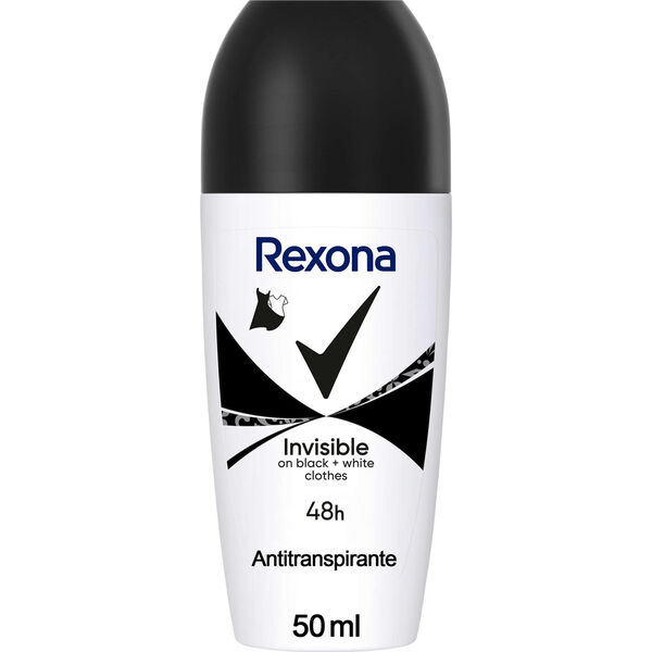 Desodorizante Roll On Invisible Black & White Clothes Rexona