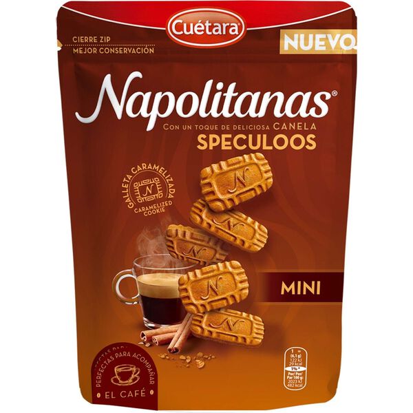Bolacha Caramelizada Canela e Speculoos Napolitanas Cuétara