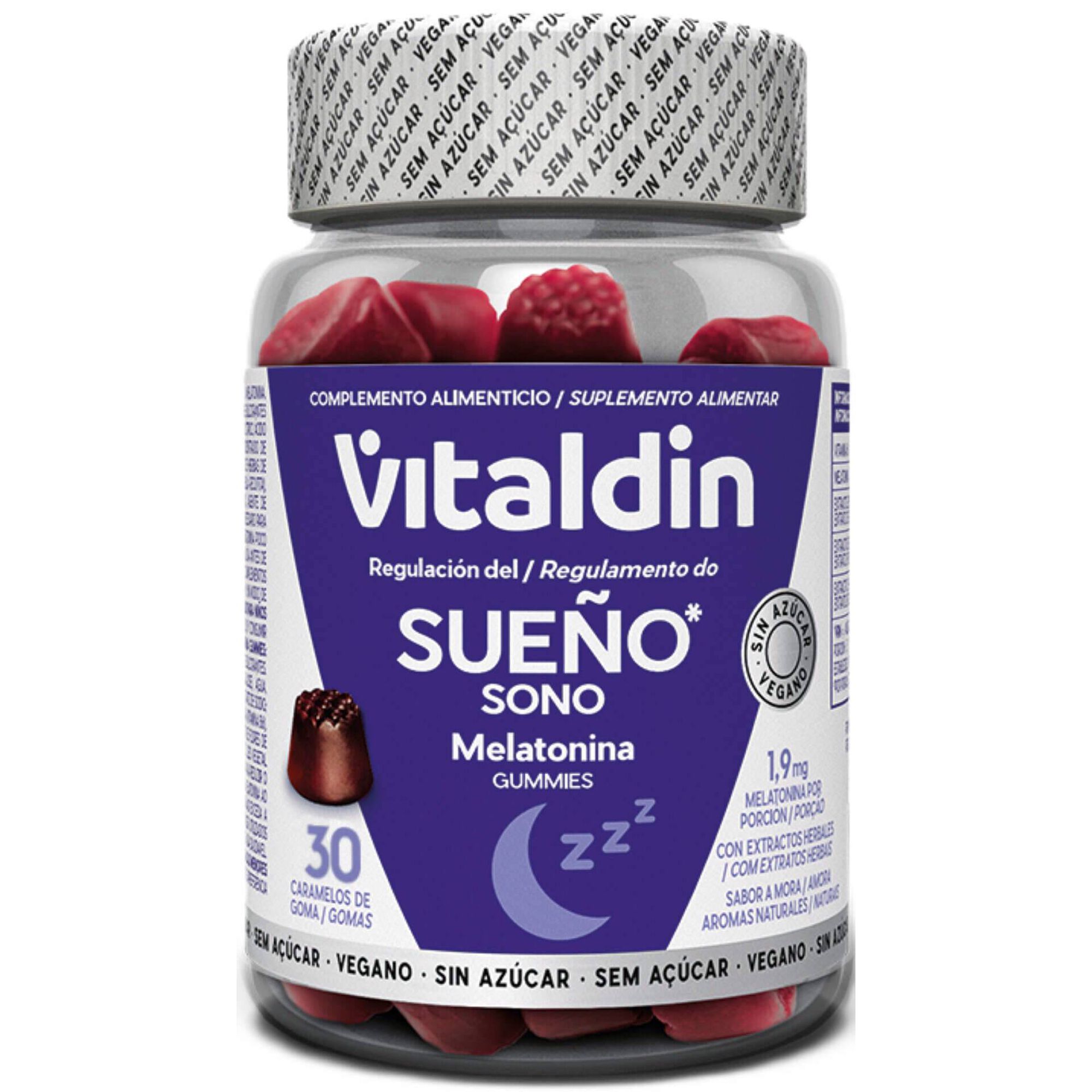 Gomas Suplemento Melatonina sem A&ccedil;&uacute;car Vitaldin