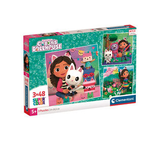 Puzzle Gabby's Dollhouse 3x48 Peças