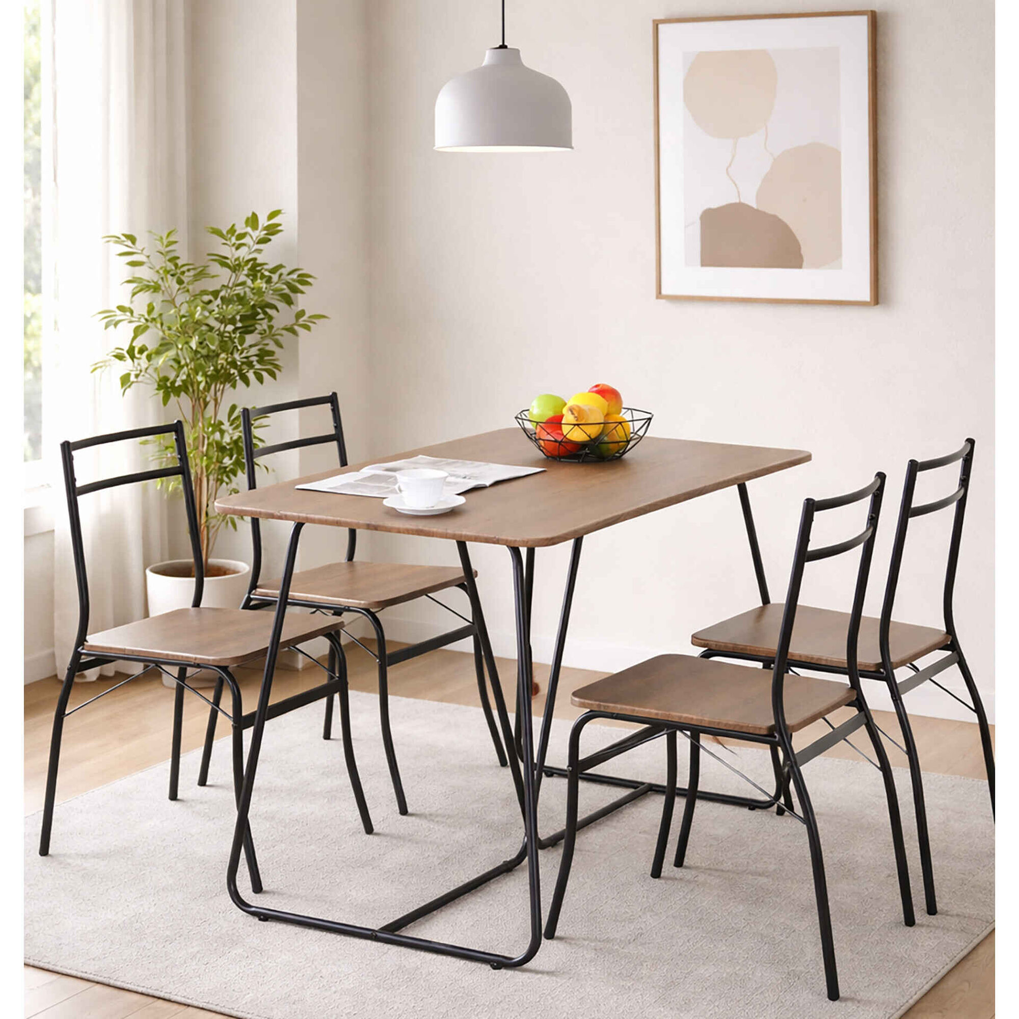 Conjunto Mesa e 4 Cadeiras Minimal Kasa