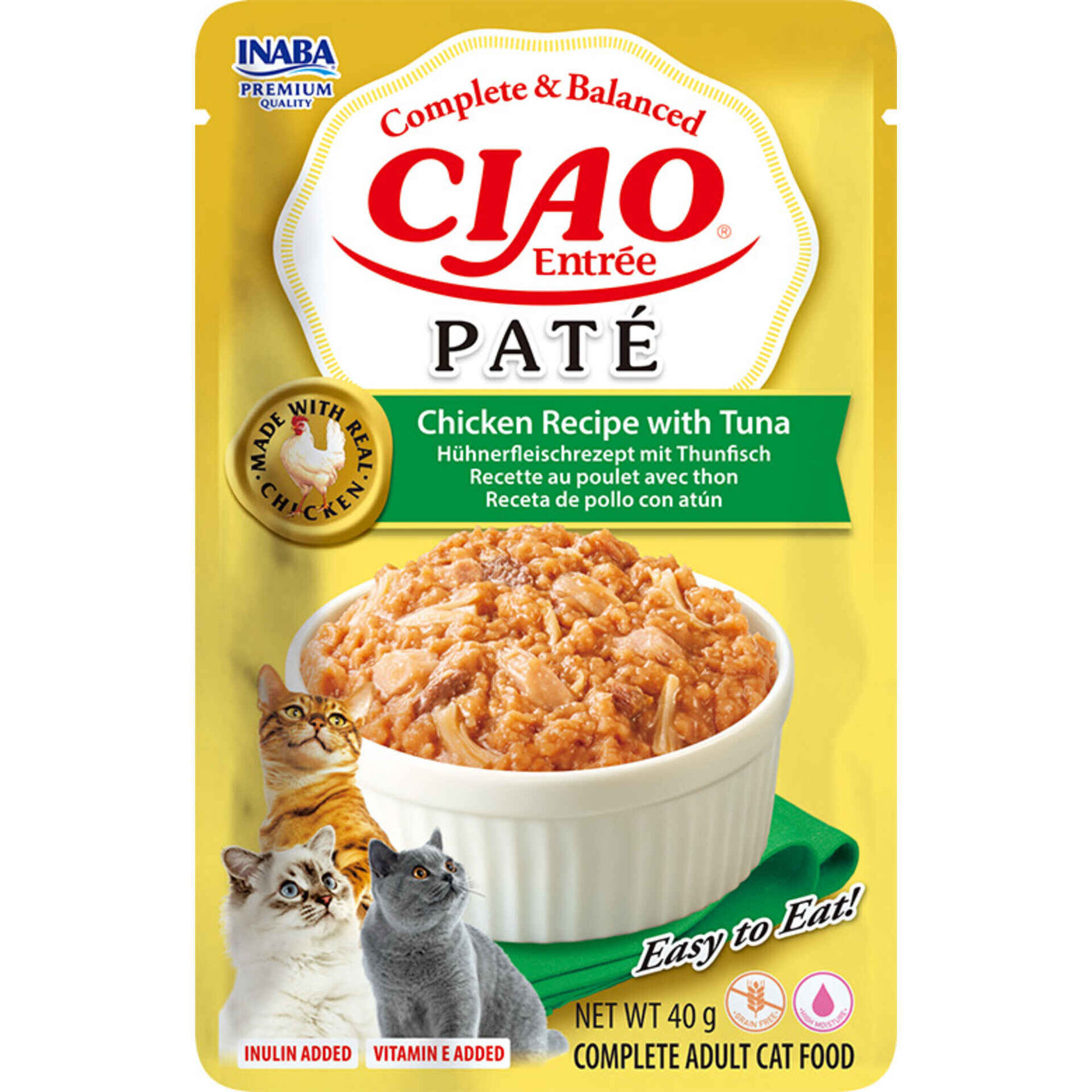 Comida H&uacute;mida para Gato Adulto Pat&eacute; Frango e Atum Ciao