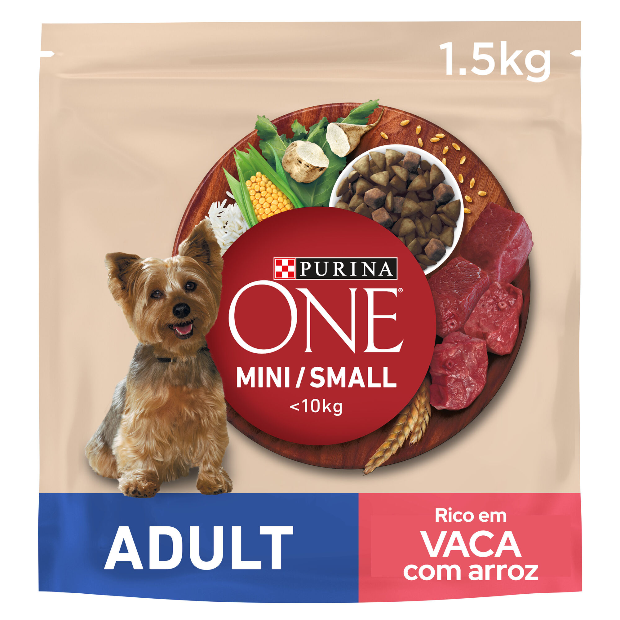 Ra&ccedil;&atilde;o para C&atilde;o Adulto Mini Vaca e Arroz Purina One Mini