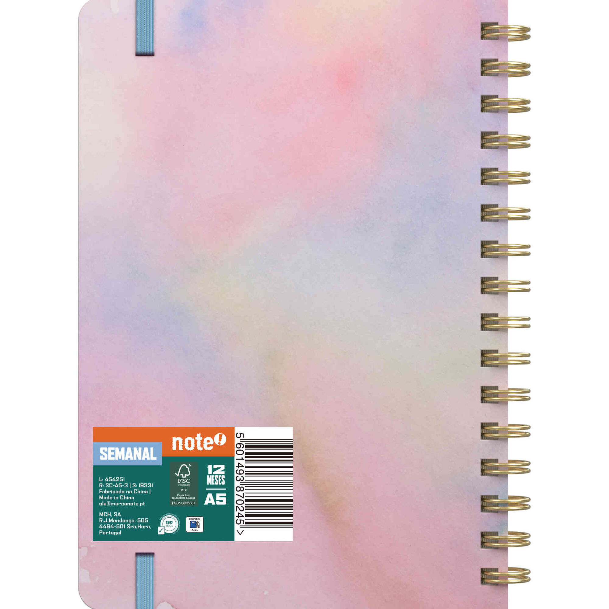 Agenda A5 2027 12 Meses (v&aacute;rias cores) Note!