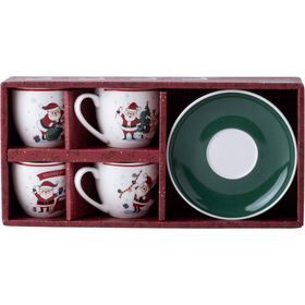 Conjunto 4 Ch&aacute;venas 80ml Desenhos Natal Kasa