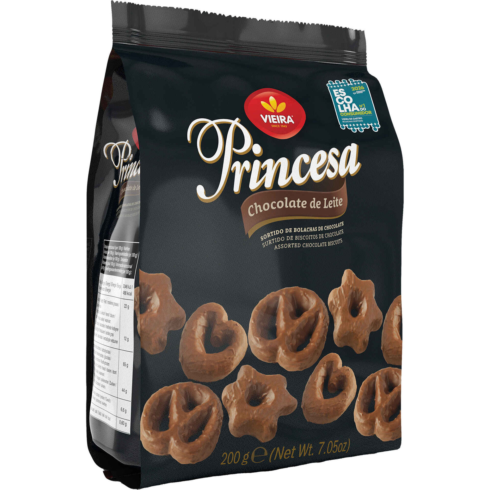 Bolachas Sortido Princesa Chocolate de Leite Vieira