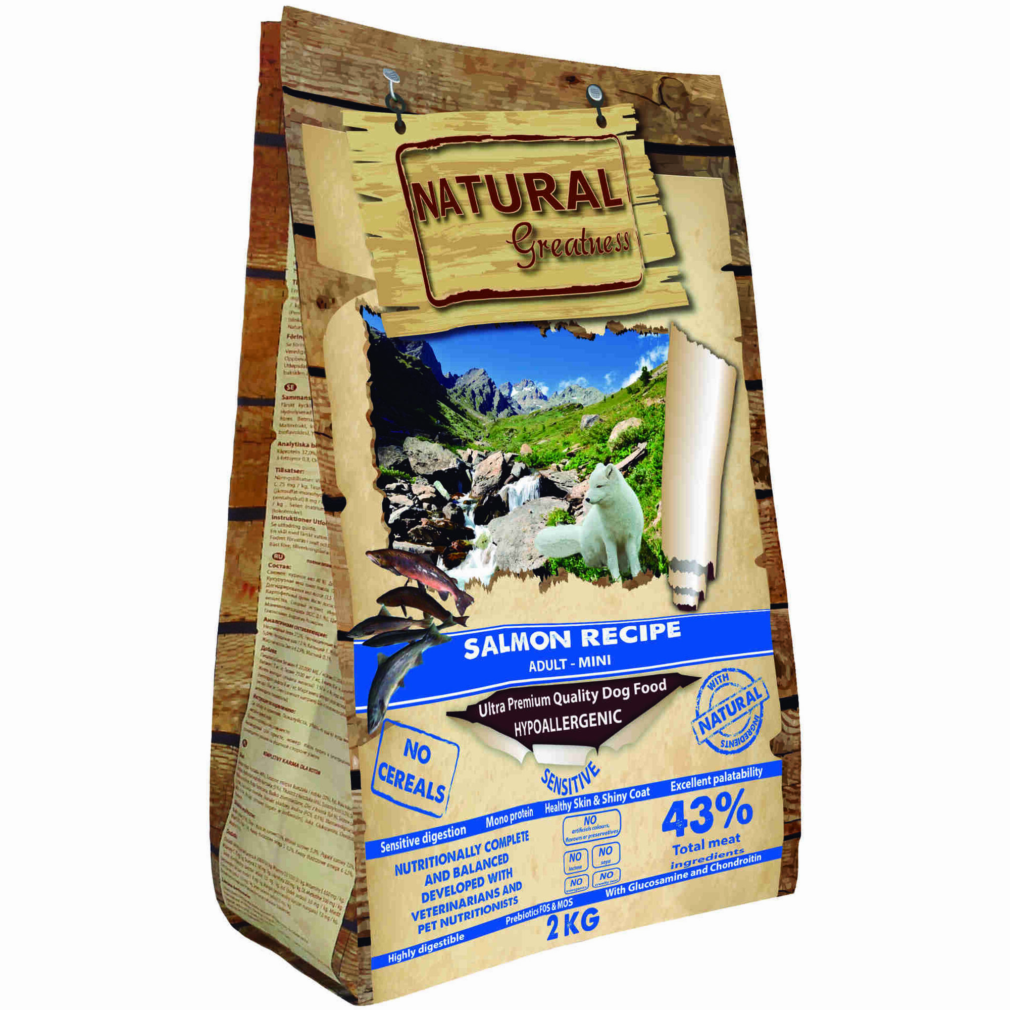 Ra&ccedil;&atilde;o para C&atilde;o Adulto Mini Salm&atilde;o Sensitive Natural Greatness