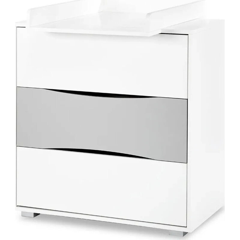 Cómoda com Muda Fraldas Cinza Nati Twinko