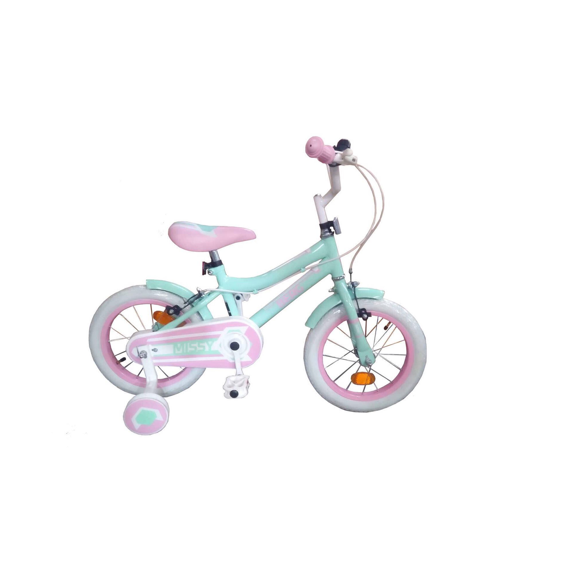 Bicicleta Criança Roda 14" 4-6 Anos Azul e Rosa Bicicleta Criança Roda 14" 4-6 Anos Azul e Rosa