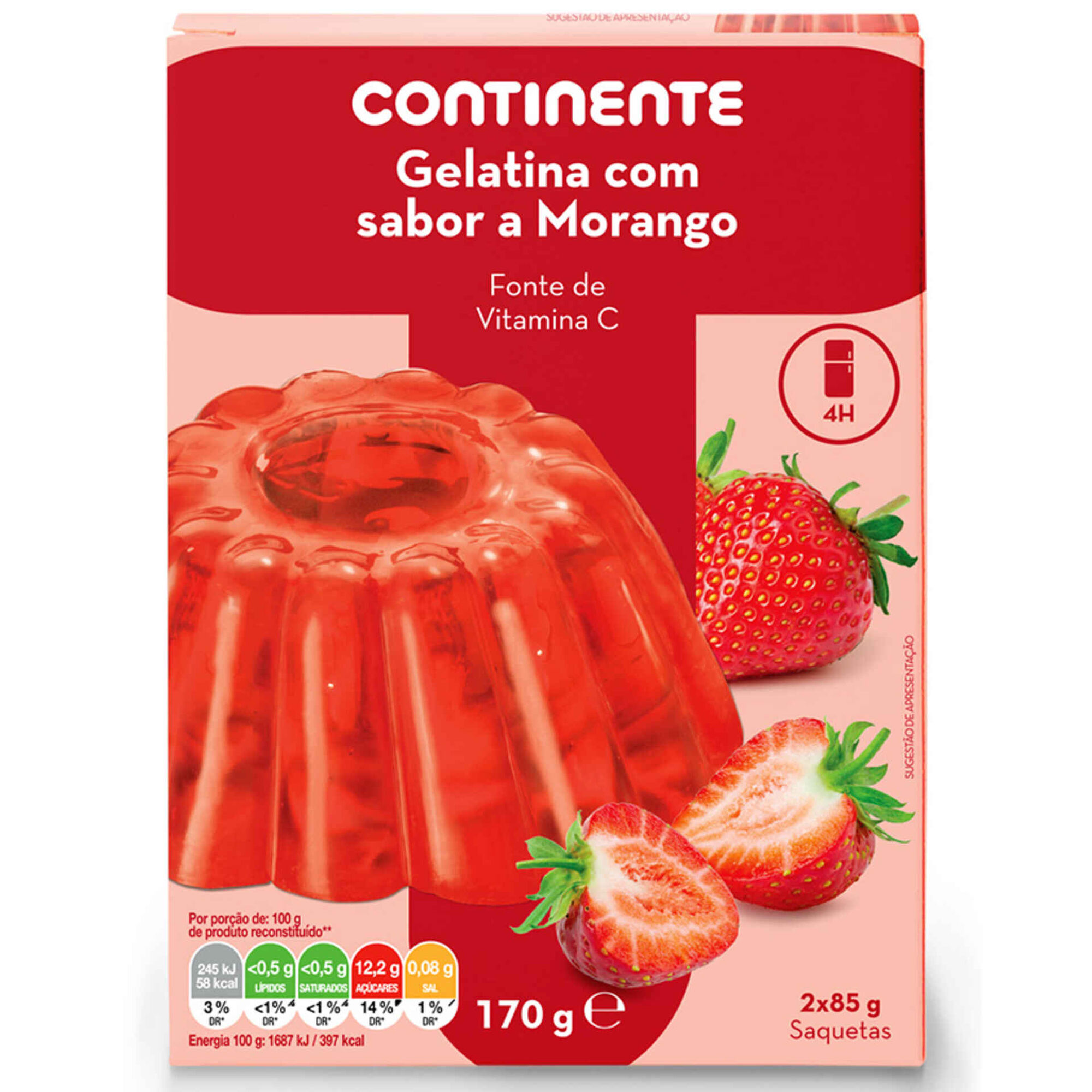 Gelatina em Pó de Morango