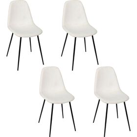 Conjunto de 4 Cadeiras Estofadas Bege Scott