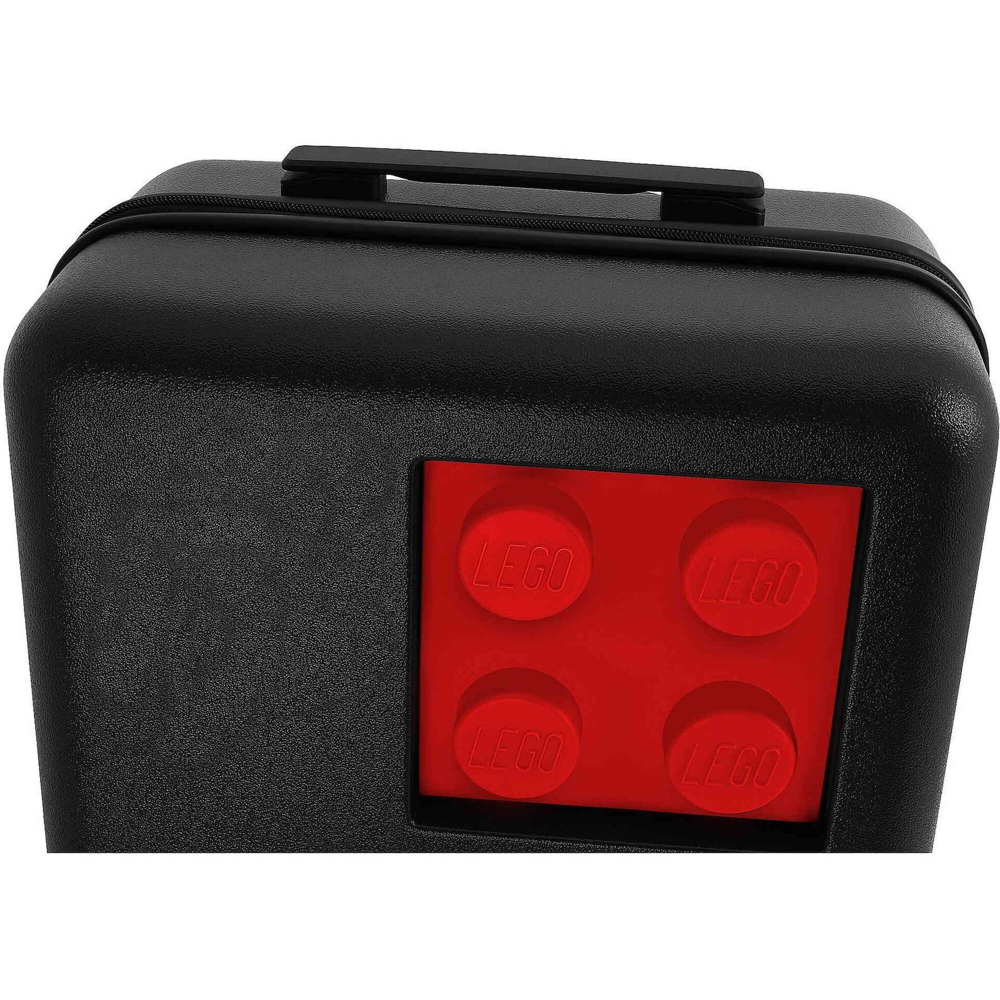 Mala de Cabine 4 Rodas Preto e Vermelho Brick