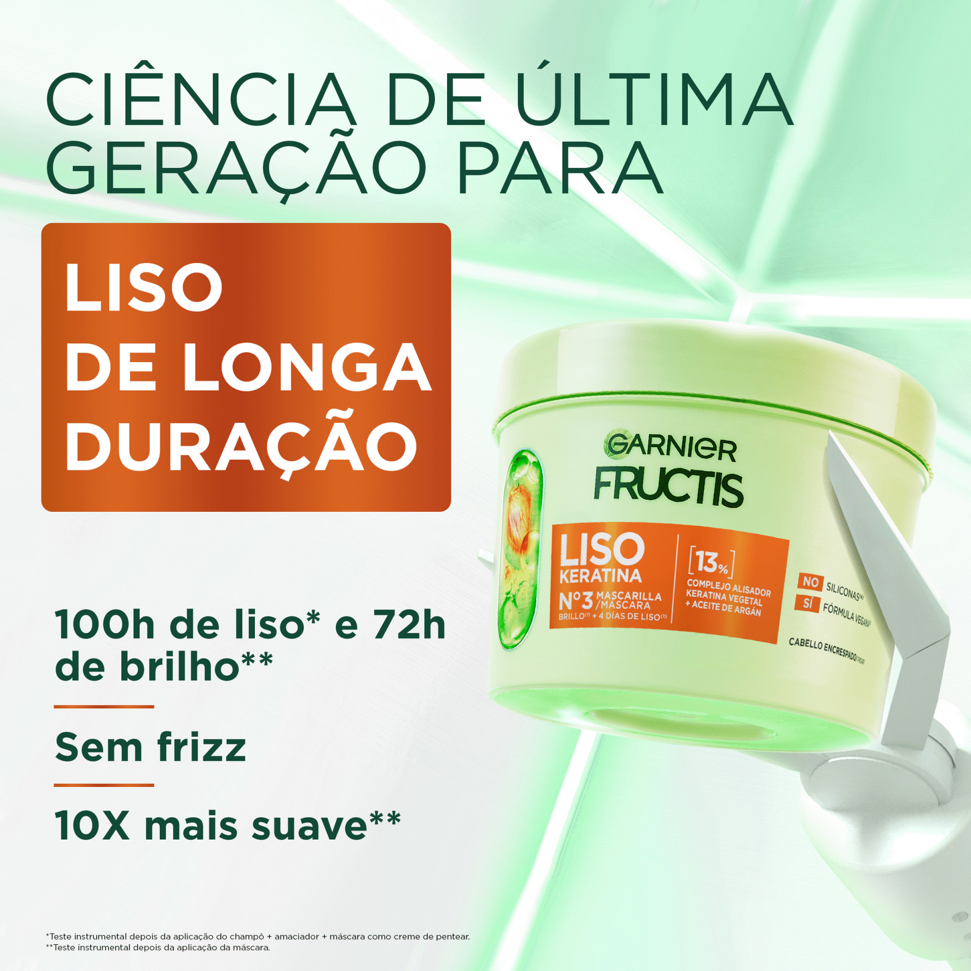 M&aacute;scara de Cabelo Liso Keratina Garnier Fructis