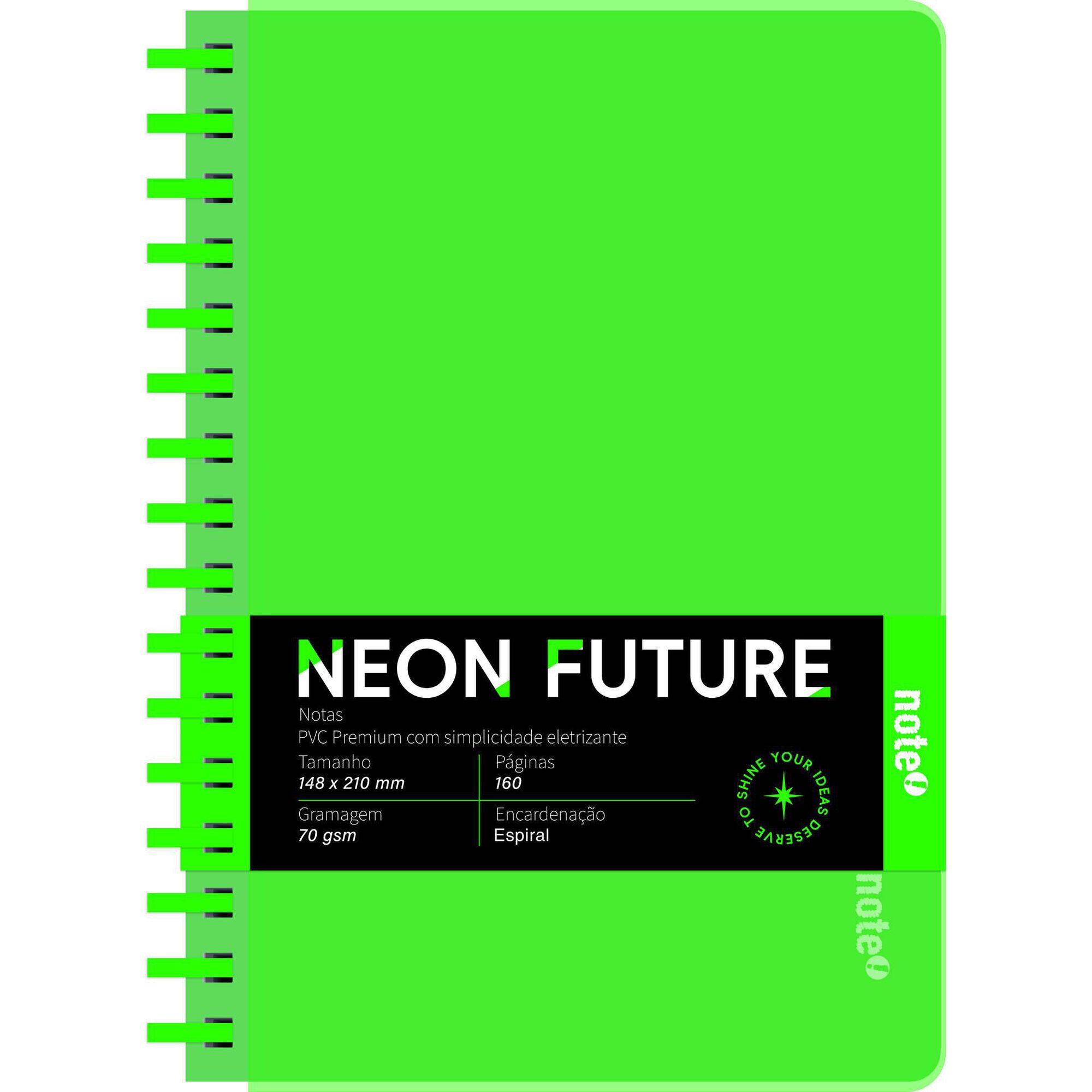 Caderno A5 Neon Pautado (v&aacute;rias cores) Note!