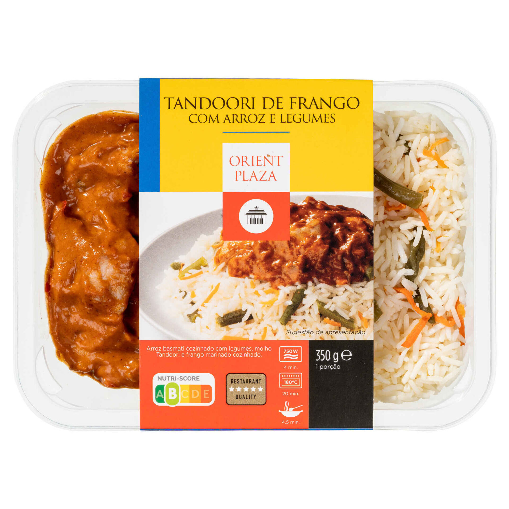 Tandoori de Frango com Arroz e Legumes Tandoori de Frango com Arroz e Legumes