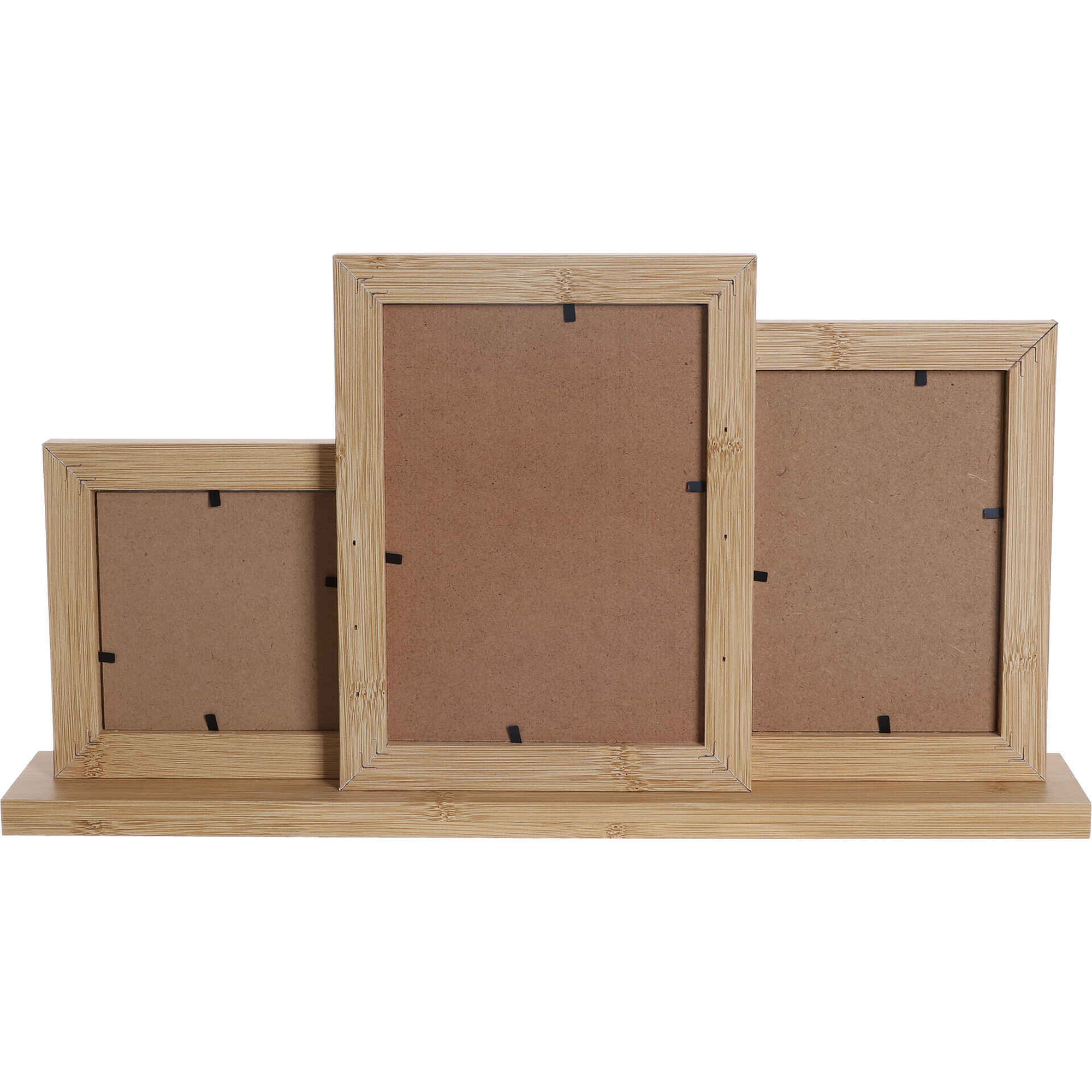 Multifotos 3 Fotos com Base Madeira