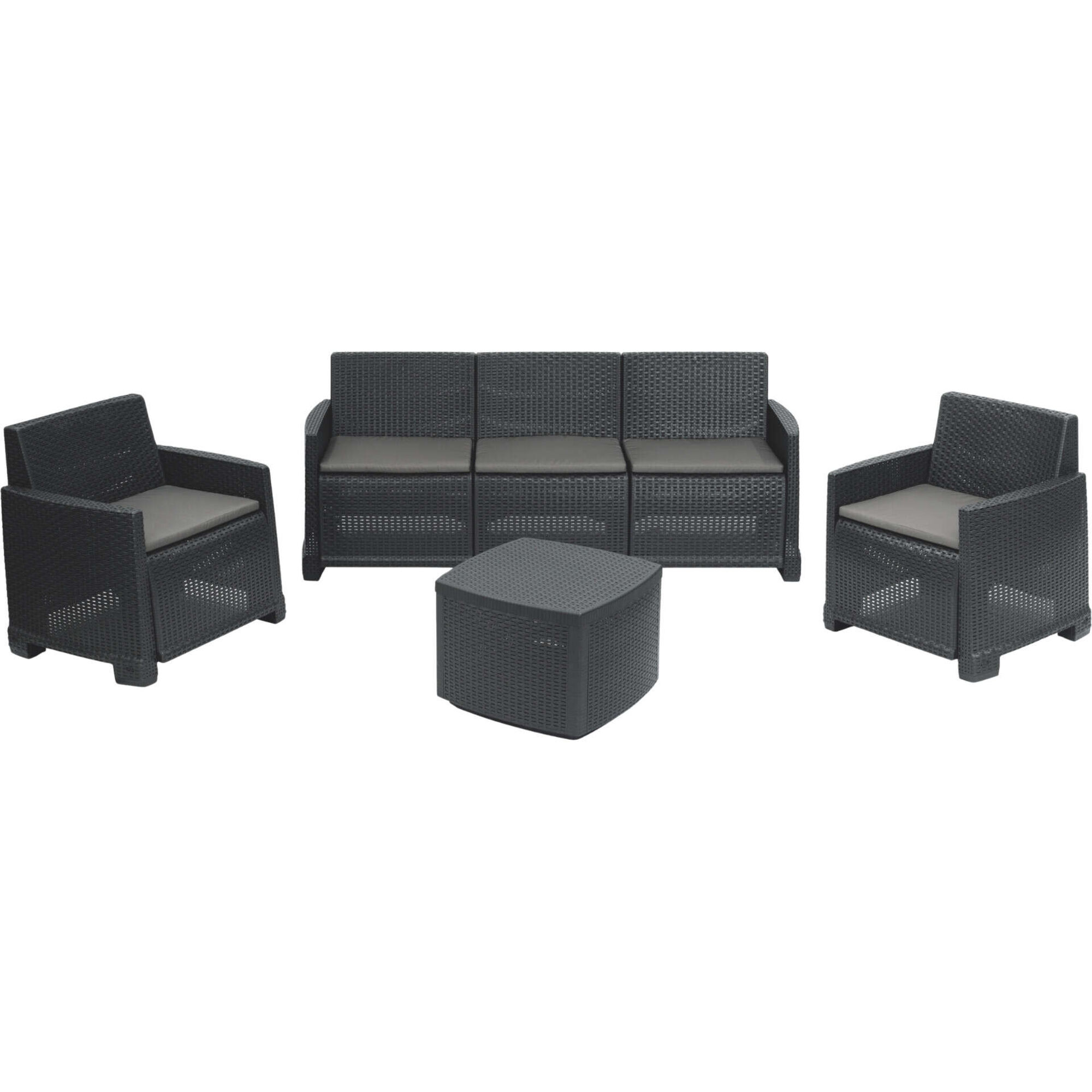 Conjunto de Estar 5 Lugares Cinza Garda Time Scale