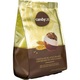 Bombons Chocolate de Leite e Branco com Recheio de Leite e Cereais Candycat
