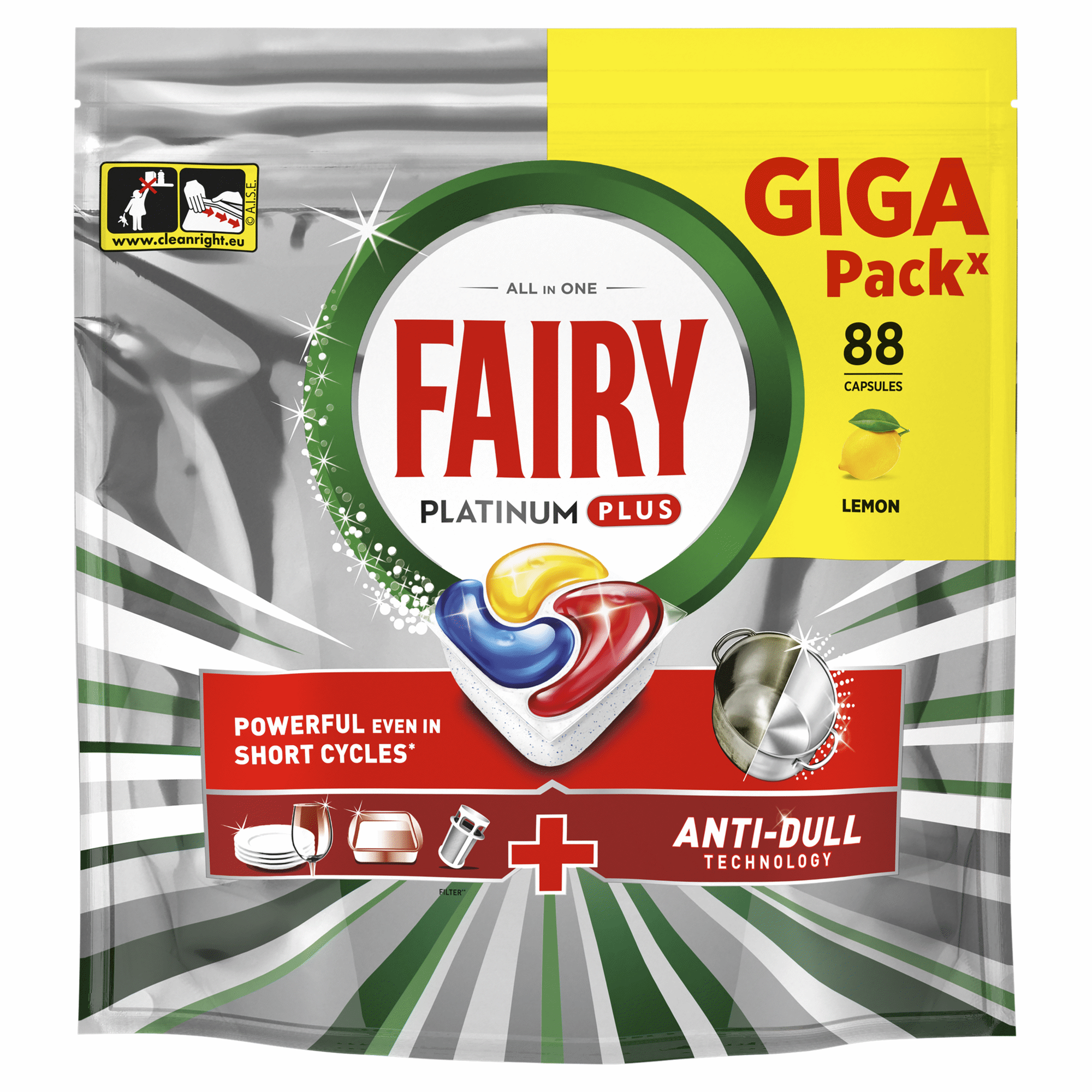 Detergente M&aacute;quina Loi&ccedil;a Pastilhas Platinum Plus Fairy