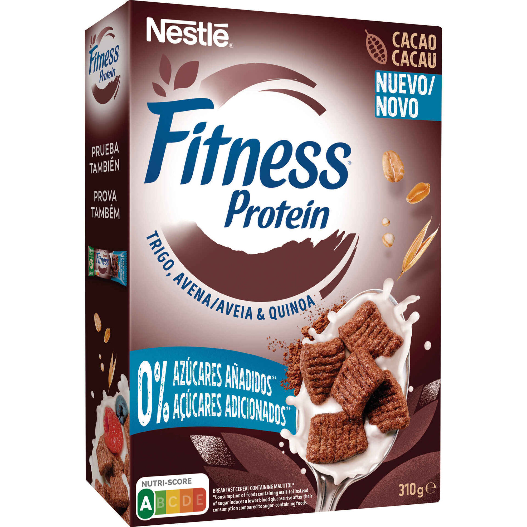 Cereais de Trigo, Aveia e Quinoa de Cacau Proteína sem Açúcar