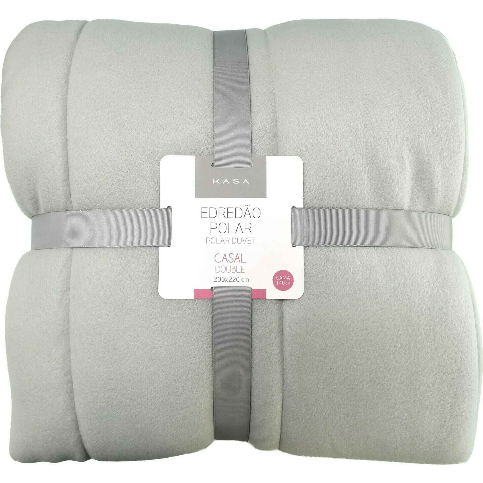 Edred&atilde;o Polar 200x220cm Liso Cinza Kasa