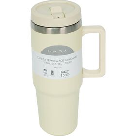 Caneca T&eacute;rmica 900ml Bege Kasa