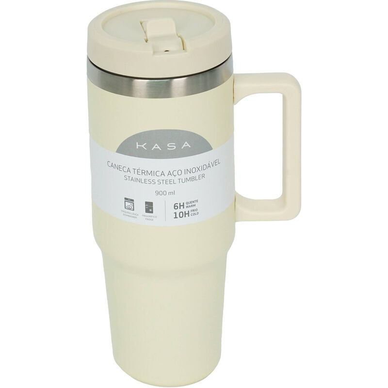 Caneca Térmica 900ml Bege Kasa