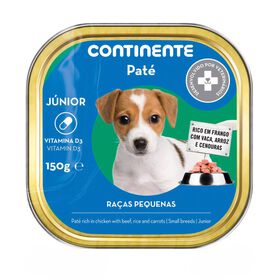 Comida Húmida para Cão Júnior Raças Pequenas Patê Frango e Vaca Terrina