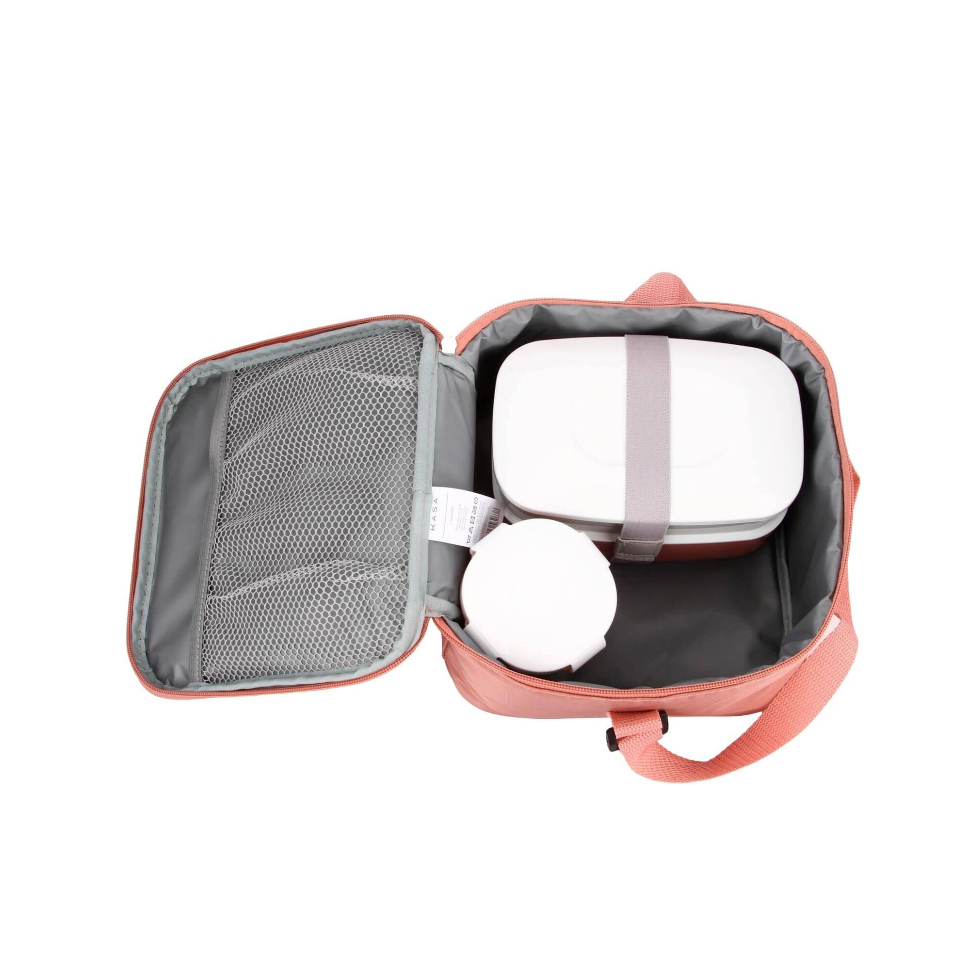 Conjunto Saco T&eacute;rmico Tiracolo e 3 Caixas Rosa 4 My Lunch Kasa