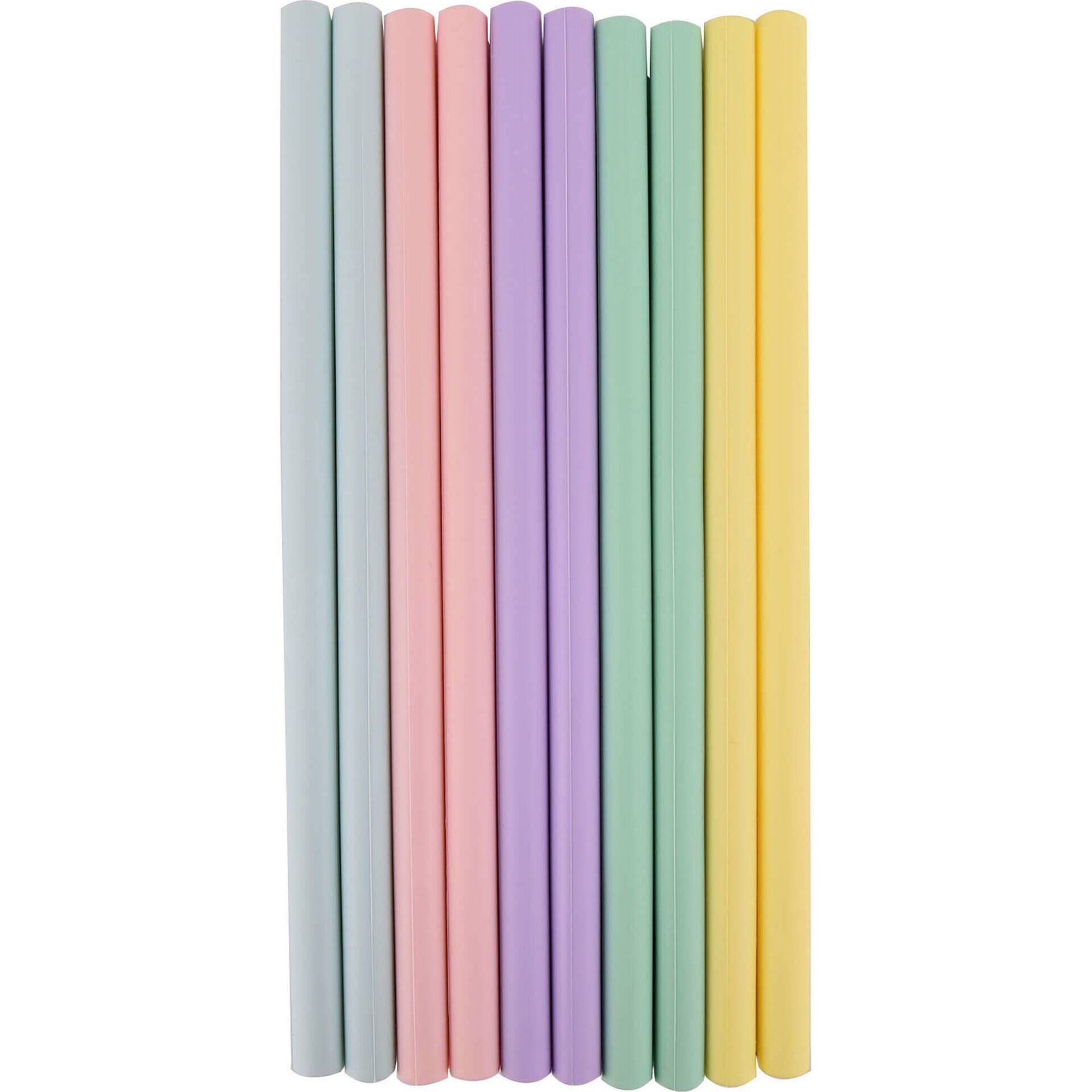 Conjunto 10 Palhinhas Silicone Soft Colors