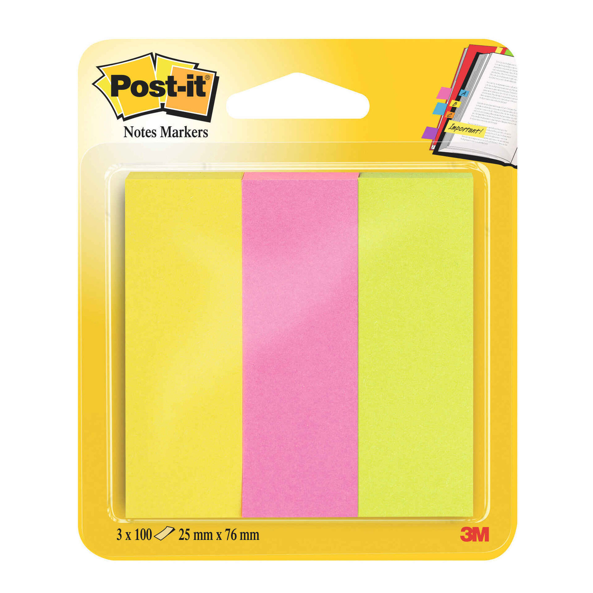 Conjunto de 3 Blocos de Notas Aderentes 25x76mm Conjunto de 3 Blocos de Notas Aderentes 25x76mm