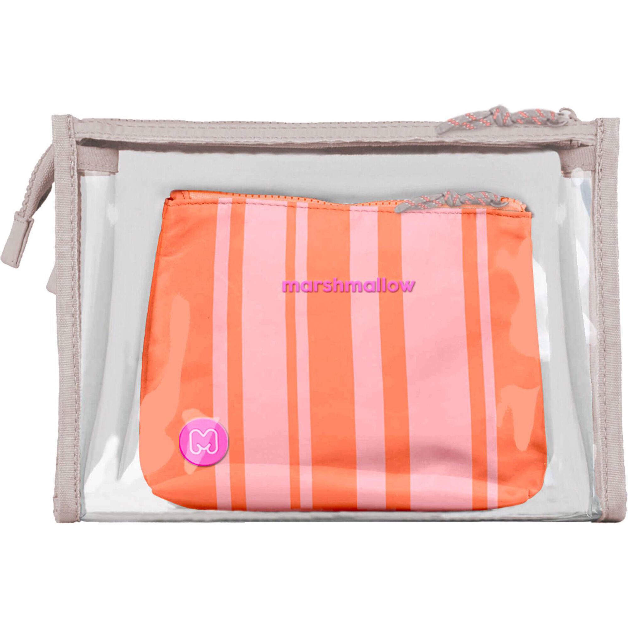 Conjunto 2 Necessaires Riscas Laranja e Rosa Marshmallow