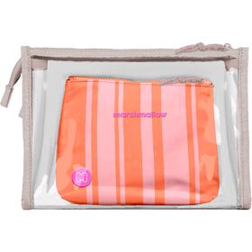 Conjunto 2 Necessaires Riscas Laranja e Rosa Marshmallow