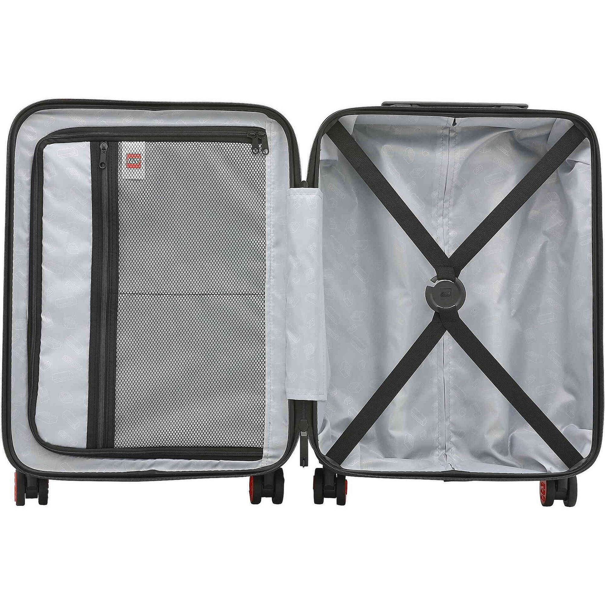 Mala de Cabine 4 Rodas Preto e Vermelho Brick