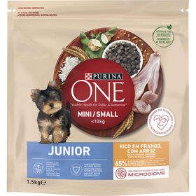 Ra&ccedil;&atilde;o para C&atilde;o J&uacute;nior Mini Frango e Arroz Purina One Mini